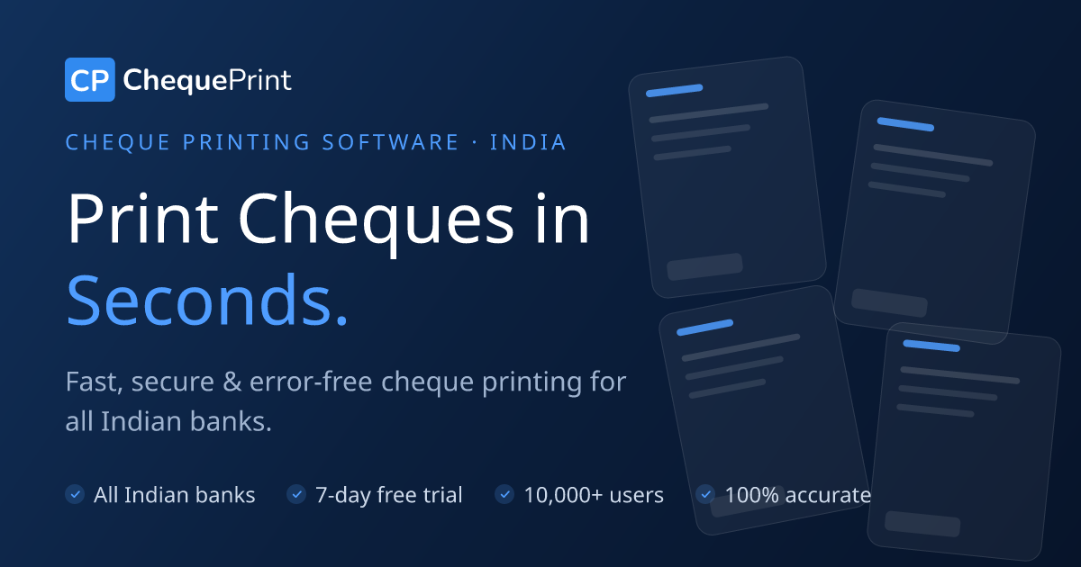 Cheque Print | Simplify Your Cheque Printing — Fast, Secure, Reliable