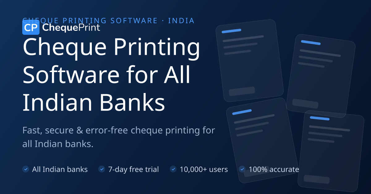 Cheque Printing Software for All Indian Banks | Cheque Print