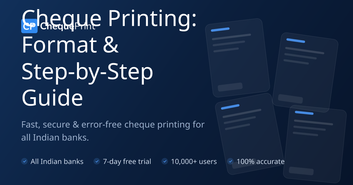 HDFC Bank Cheque Printing: Format & Step-by-Step Guide | Cheque Print